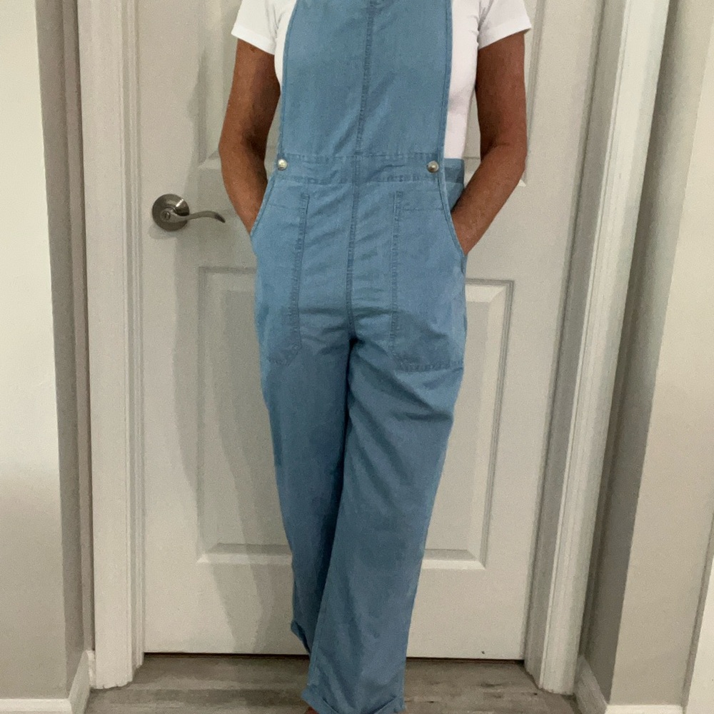 Women's Blue Lightweight Denim Overalls